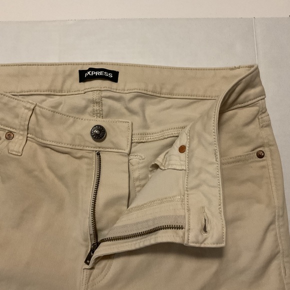 Express Men’s Slim Jeans Cream Denim - Picture 7 of 9